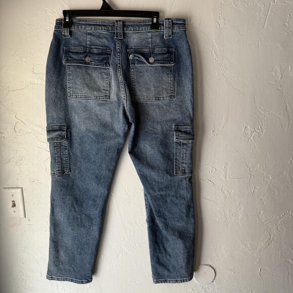Kancan Jeans Womens 9 28 Cargo Utility‎ Denim Straight Leg Pocket Stretch Pants - Picture 7 of 9